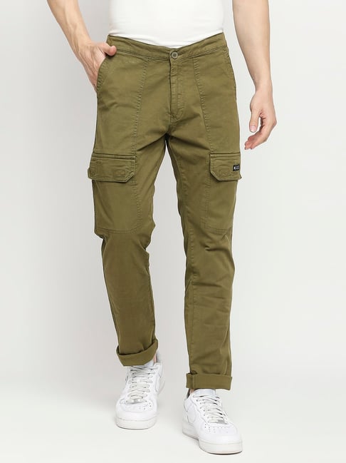 Buy Spykar Green Slim Fit Cargos for Men's Online @ Tata CLiQ