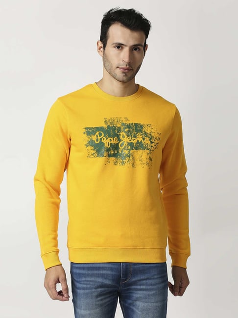 Pepe Jeans Yellow Regular Fit Printed Sweatshirts