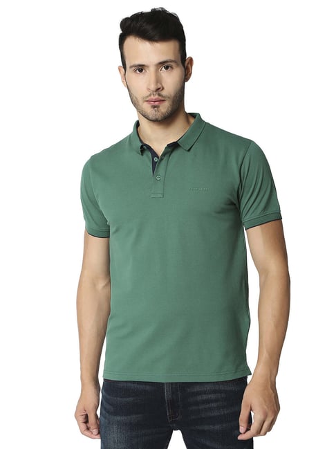 Pepe Jeans Green Regular Fit Polo T-Shirts