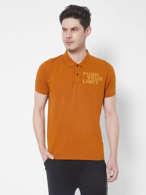 Pepe Jeans Yellow Slim Fit Printed Polo T-Shirts