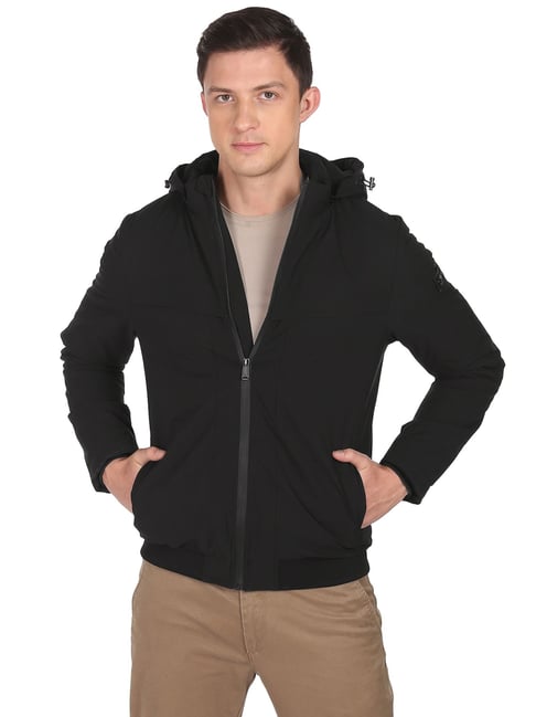 Buy Fred Perry Black Hooded Sports Jacket Online - 630837 | The Collective