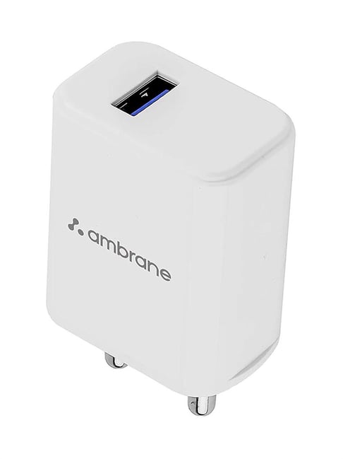 Ambrane RAAP M10 18W BoostedSpeed Charger with Quick Charge 3.0 (White)