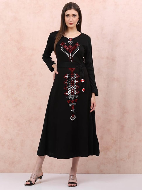 Rangriti Black A Line Dress Price in India