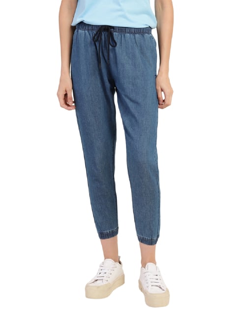 Buy Levi's Mid Indigo Relaxed Fit Mid Rise Cropped Joggers for
