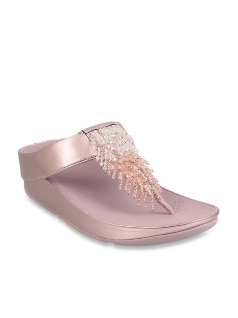 Buy FitFlop Women s Rose Gold Thong Wedges for Women at Best Price