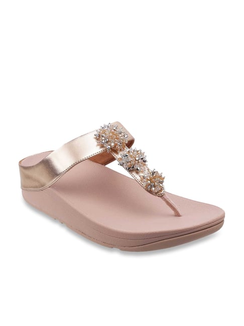 Rose gold glitter online flip flops