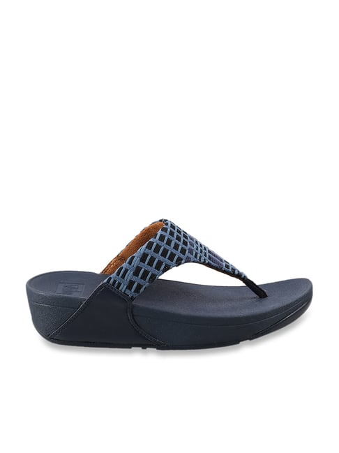 FitFlop Women's Navy Thong Wedges