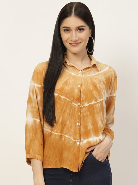 Maaesa Mustard Tie & Dye Shirt-picture-29