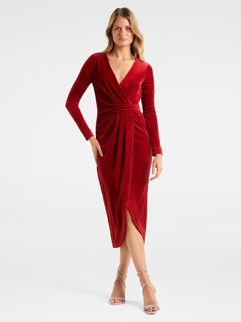 Forever New - Red pleated dress on Designer Wardrobe