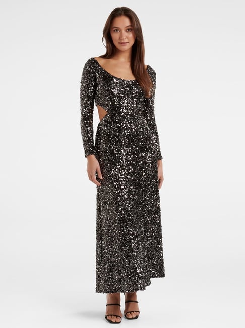 Forever New Black Embellished Maxi Dress Price in India