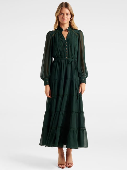 Forever New Dark Green Maxi Dress Price in India