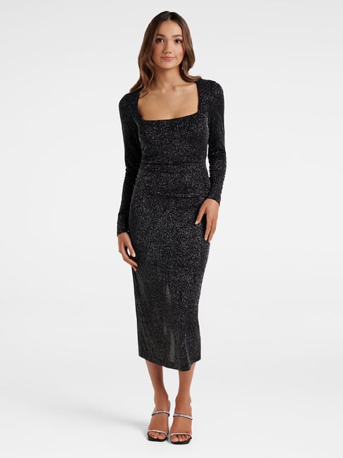 black ribbed bodycon dress Black Bodycon Midi Dress - All Dresses