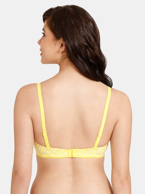 Buy Rosaline by Zivame Yellow Printed Half Coverage T-Shirt Bra