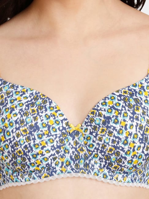 Buy Rosaline by Zivame Blue Printed Half Coverage T-Shirt Bra for Women's  Online @ Tata CLiQ