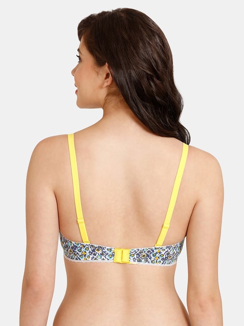 Rosaline by Zivame Blue Printed Half Coverage T-Shirt Bra