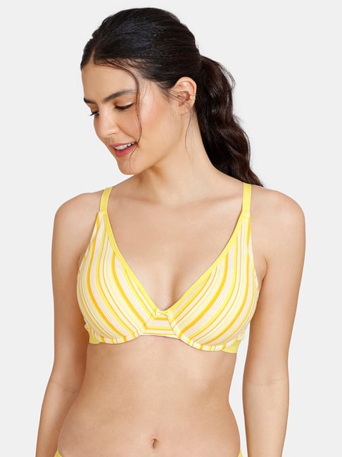 Buy Zivame Yellow Striped Half Coverage T-Shirt Bra for Women's Online @  Tata CLiQ