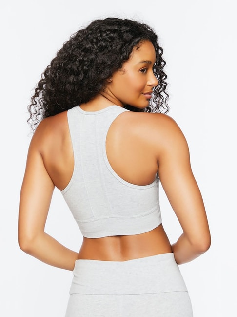 Buy Forever 21 Grey Cotton Non Wired Non Padded Sports Bra for