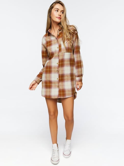 flannel shirt dress forever 21 Luxury fashion & independent designers