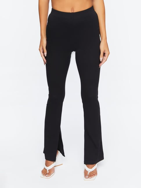 Forever 21 Women's Satin Strappy Mid-Rise Pants in Black, XS | Plaza Las  Americas