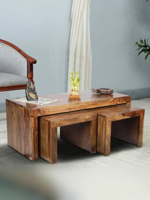 Ikiriya Kassel Brown Wood Coffee Table Teak Finish-picture-14