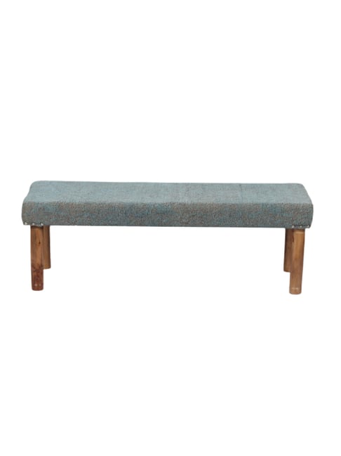Ikiriya Asteria Jacquard Brown & Blue Wood 2 Seater Bench-picture-28