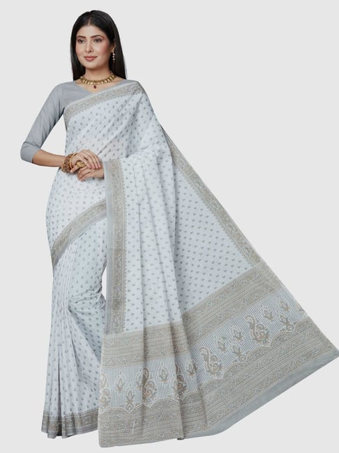 EE-S18503 - White & pure kora Silk Saree – sakhifashions