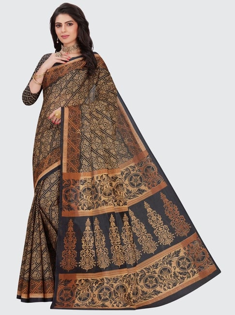 Handwoven Banarasi Black Katan Silk Saree – Sumangal Banaras