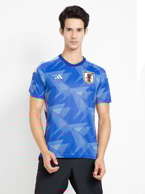 Buy adidas Blue Regular Fit Round Neck JFA Home Jersey for Men's