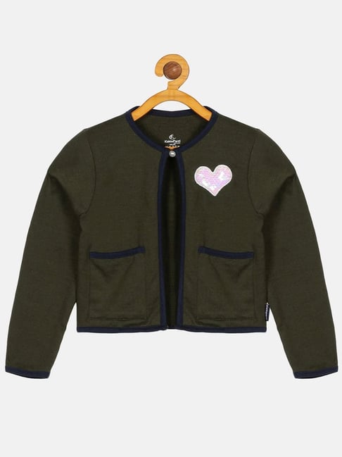 Olive green cheap jacket for girls