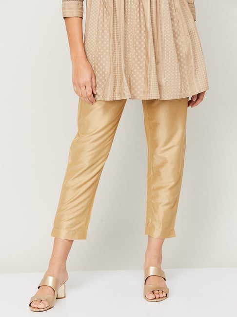 Vince Camuto Women's Metallic Relaxed Straight-Leg Trousers - Macy's