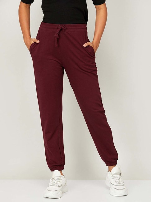 Buy Stylish Maroon Polyester Solid Regular Track Pants For Men Online In  India At Discounted Prices