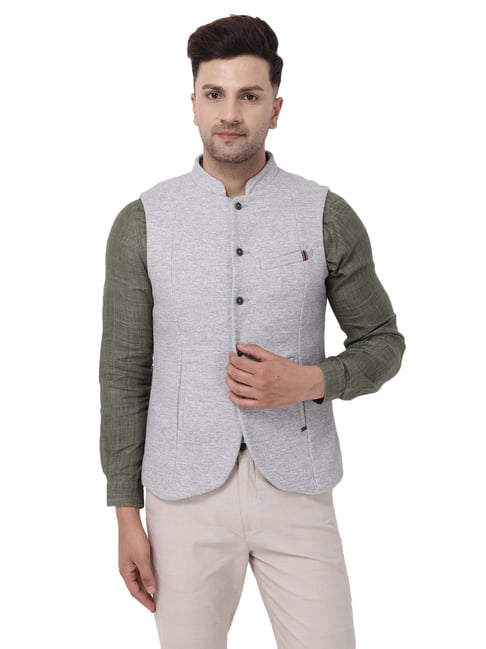 Cotton Grey Men Casual Wear Nehru Jacket at Rs 1250/piece in Mumbai | ID:  20395192930