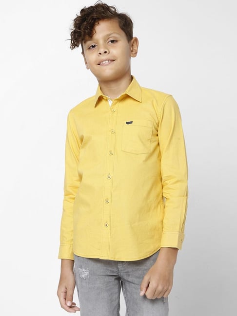 mustard yellow boy shirt