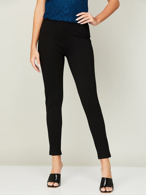 Buy CODE Grey Textured Slim Fit Formal Trousers online  Looksgudin