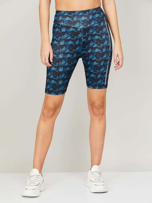Buy KAPPA Black Blue Printed Shorts for Women Online Tata CLiQ