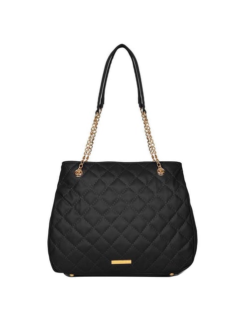 Caprese Black Quilted Medium Shoulder Bag