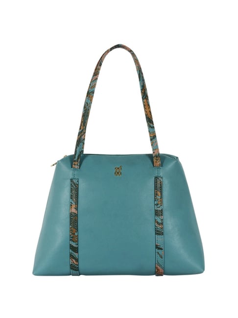 Baggit Blue Solid Medium Tote Handbag