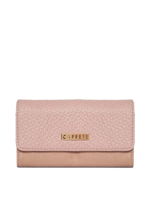 Caprese Pink Solid Tri-Fold Wallet for Women-picture-11