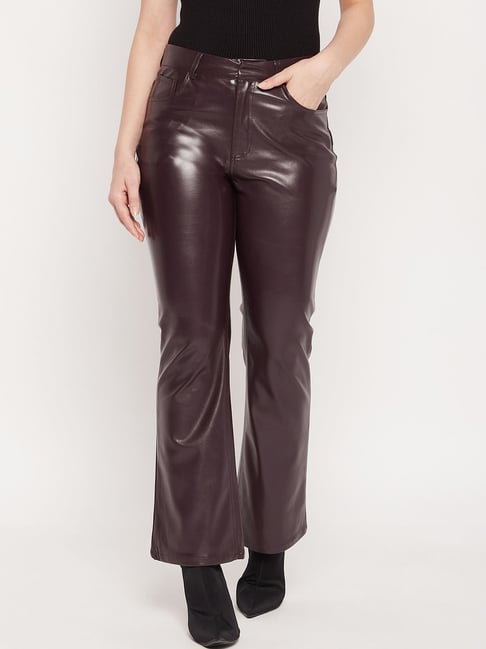 Please Shop Online Straight-leg cropped faux leather trousers Sito ufficiale
