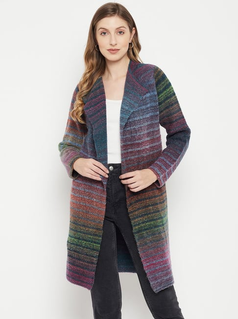 Shawl Multi Coloured Shrugs Buy MADAME Multicolor Wool Striped