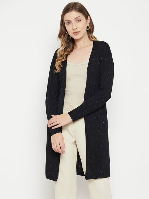 Buy MADAME Black Fleece Textured Shrug for Women Online Tata CLiQ