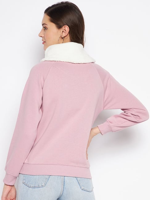 MADAME Pink Regular Fit Sweatshirt