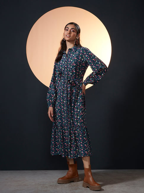 LOV by Westside Navy Floral Kendal Shirtdress Price in India