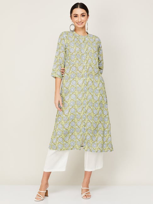 Buy Melange by Lifestyle Green Printed Straight Kurta for Women Online @  Tata CLiQ