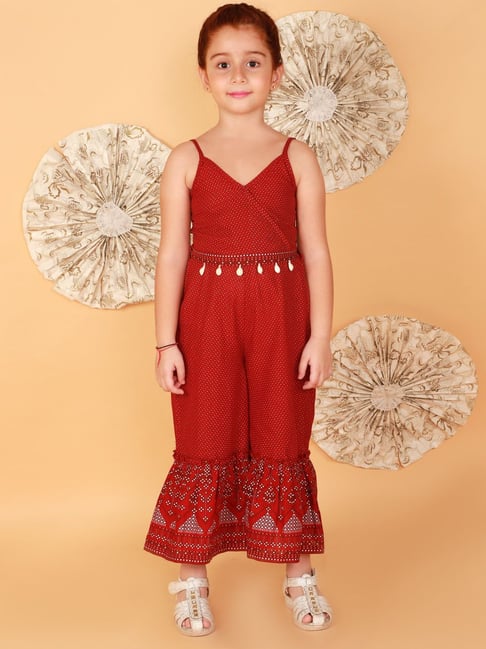 Lil Drama Kids Red Printed Jumpsuit-picture-19