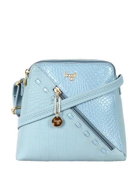 Baggit Blue Textured Medium Sling Handbag