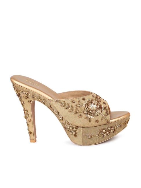 Inc 5 Women's Antique Gold Ethnic Stilettos