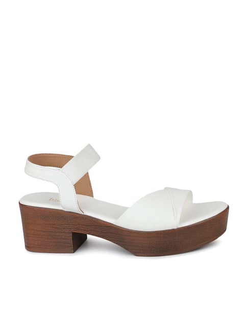 White discount chunky sandals