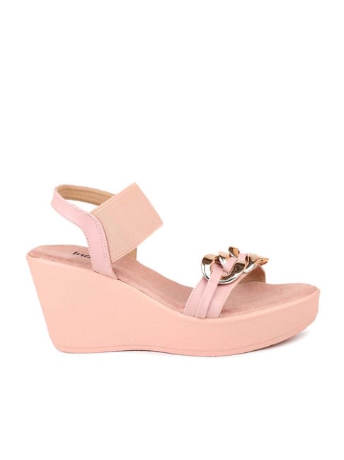 Inc 5 Women's Peach Ankle Strap Wedges