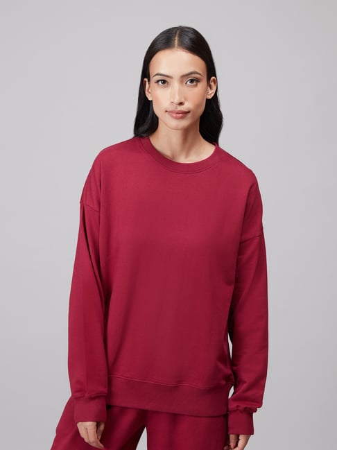 Buy Twenty Dresses Maroon Oversized Sweatshirt for Women's Online @ Tata  CLiQ